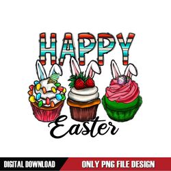 Happy Easter Day Rabbit Ears Cupcakes PNG