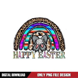 Happy Easter Bunny Back Rainbow Leopard PNG