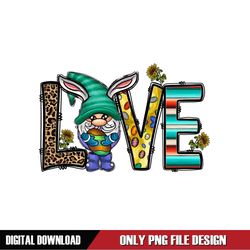 Bunny Ears Gnome Holding Egg Love Easter Day PNG
