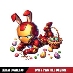 Chibi Ironman Bunny Happy Easter PNG