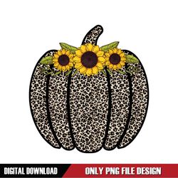 Leopard Pumpkin with Sunflowers PNG