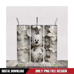 Disney 3D White Mickey Mouse Tumbler Wrap PNG