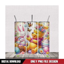 Pooh and Piglet Happy Easter Tumbler Wrap PNG