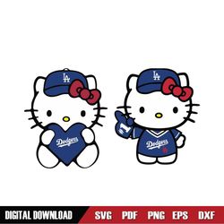 Hello Kitty Dodgers Svg, Los Angeles Dodgers Svg, Dodgers Baseball Shirt Svg Bundle