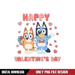 Bluey Bingo Couple Happy Valentine Day PNG