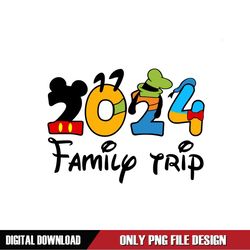 Disney Mickey Friends Family Trip 2024 PNG