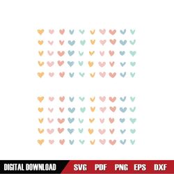 Colorful Hearts Bundle Seamless Pattern SVG