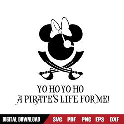 Minnie A Pirate's Life For Me SVG