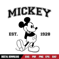 Mickey Mouse Logo Est 1928 SVG