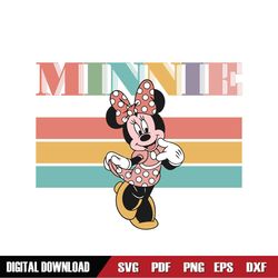 Retro Cute Minnie Mouse Clipart Svg