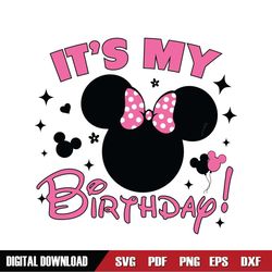 Minnie Balloon It's My Birthday SVG