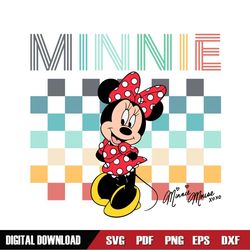 Checkered Minnie Mouse Disney Signature SVG