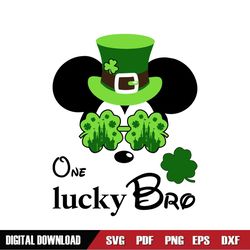 One Lucky Bro Irish Green Mickey Leprechaun SVG