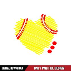 Softball Love Heart Mother Day Sport PNG