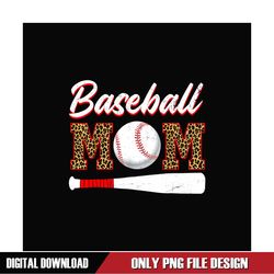 Baseball Mom Leopard Softball Bat Clipart PNG