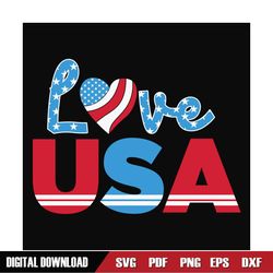 Love USA 4th Of July Quotes SVG