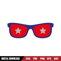 4th Of July Star Glasses Vector SVG