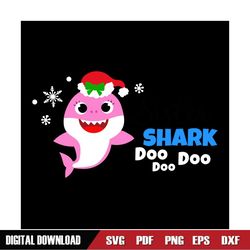 Christmas Santa Hat Baby Shark Doo Doo SVG