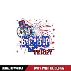 Back It Up Terry Glitter Wheelchair 4th Of July PNG