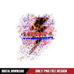 Merica Leopard Thunder Patriotic Day PNG