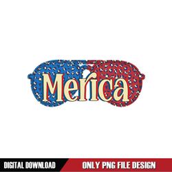 Merica Patriotic American Flag Glasses PNG