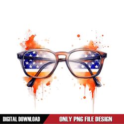 4th Of July American Flag Glasses Watercolor SVG