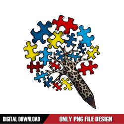 Autism Awareness Puzzle Piece Pencil Tree PNG