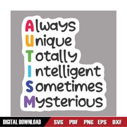 Autism Awareness Definition Quotes Puzzle SVG