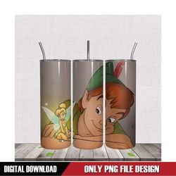 Peter Pan And Tinker Bell Together Tumbler Sublimation PNG