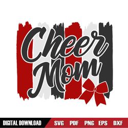 Cheer Mom Red Bow Print SVG