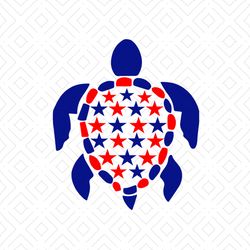 Blue American Turtle Svg, Independence Svg, 4th Of July Svg, Turtle Svg, Turtle Vector, Turtle Clipart, July 4th Turtle