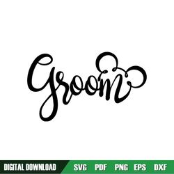 Disney Groom Mickey Mouse Ears Wedding Clipart SVG