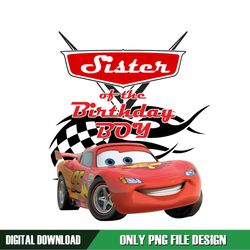 Disney Cars Sister Of The Birthday Boy PNG