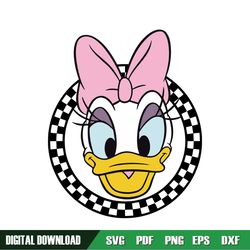 Disney Daisy Duck Checkered Head SVG