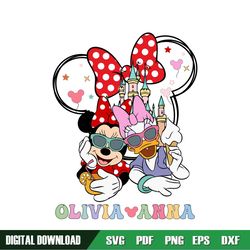 Personalized Minnie and Daisy Magic Kingdom SVG