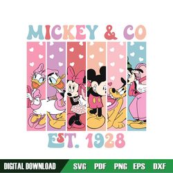 Mickey and Co Est 1928 Pink Valentine Day SVG
