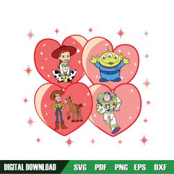 Woody Toy Story Characters Valentine Day Heart SVG