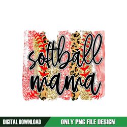Softball Mama Leopard Pink Print Template PNG