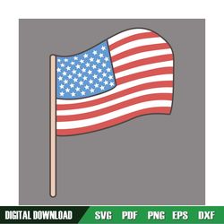 Waving American Flag 4th Of July Patriotic Holiday SVG
