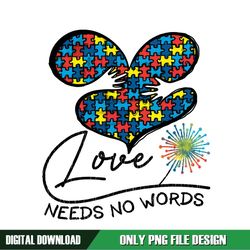 Love Need No Words Dandelion Autism PNG