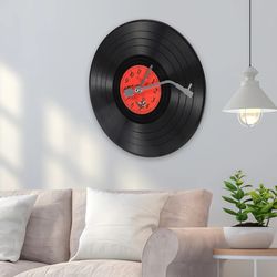 Record Wall Convenient Rock Roll Delicate Plastic Living Room, Office Clock Vinyl Record Wall Convenient
