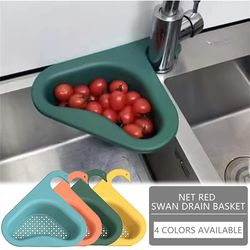 Kitchen Sink Drain Basket Leftover Sink Strainer Sink Swan Drain Basket Fruit Vegetable Drainer Sponge Rack Storage Tool