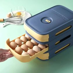 Egg Storage Container for Refrigerator Drawer Type Eggs Tray Fridge Organizer Food Containers Holder Plastic Kitchen Acc
