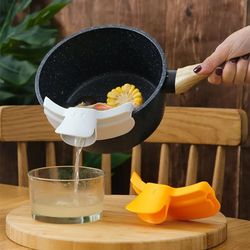 Silicone Pot Side Drainage Guide Nozzle Anti-Spill Cute Duckbill Shape Kitchen Soup Pouring Funnel Clip Spaghetti Funnel