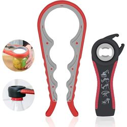 Jar Opener for Weak Hands 5 in 1 Multi Function Can Opener Bottle Opener Kit with Non Slip Silicone Handle JT175