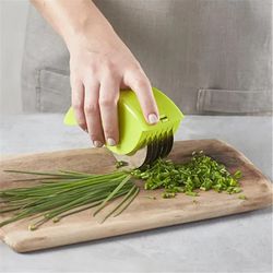 Stainless Steel Blade Kitchen Vegetable Chop Herb Rolling Roll Rollers Mincer Manual Hand Scallion Cutter Slicers 6 Hous