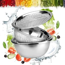 Multi function slicer, fruit and vegetable shredding bowl ,Multifunctional Stainless Steel Sink Drainer Basket for kitch