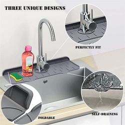 Kitchen Faucet Absorbent Mat Silicone Sink Splash Guard Faucet Splash Catcher Countertop Protector For Bathroom Kitchen