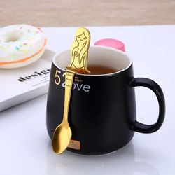 UPORS 1Pcs Mermaid Coffee Spoons Scoop 304 Stainless Steel Hanging Coffee Spoon Teaspoon Sugar Moka Ice Cream Tea Spoon