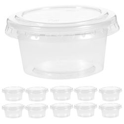 100pcs Disposable Plastic Container Clear Clear Cupss Bowls with Lids for Mousses Sauce Jelly Yogurt Home Supplied